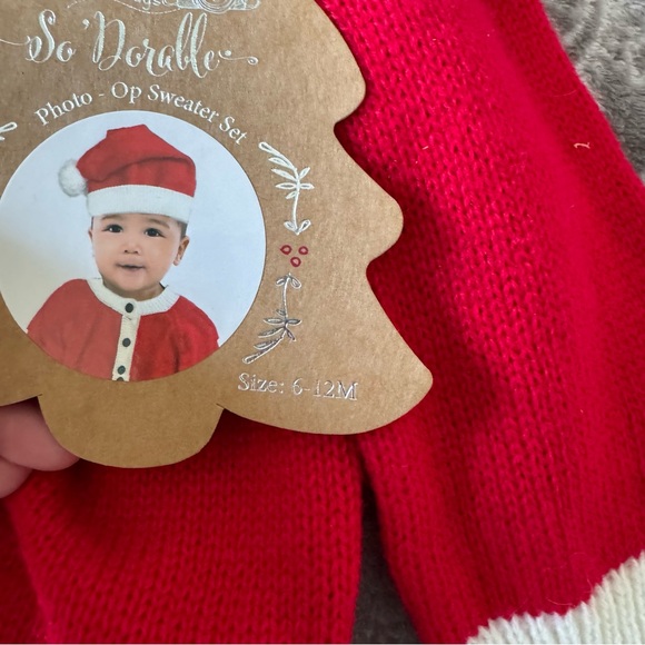 6-12 months Christmas Santa Sweater and Hat NWT - Picture 2 of 3